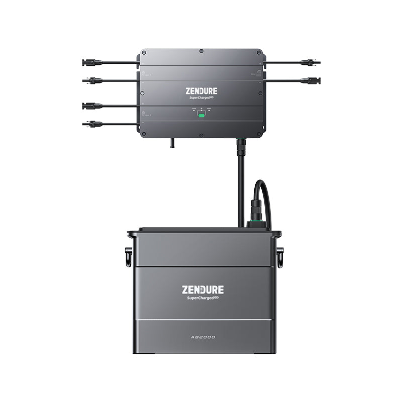 Zendure SF800 Pro 2 Balkonkraftwerk mit Speicher, 800W AC-Leistung, 1000W Off-Grid-Backup, 2640W MPPT, IP65, Erweiterbar auf 11,52kWh (bis zu 5 AB2000L Akkus), mit 1 AB2000L Akku, 2 450W Solarpanels Zendure SF800 Pro 2 Balkonkraftwerk mit Speicher, 800W AC-Leistung, 1000W Off-Grid-Backup, 2640W MPPT, IP65, Erweiterbar auf 11,52kWh (bis zu 5 AB2000L Akkus), mit 1 AB2000L Akku, 2 450W Solarpanels