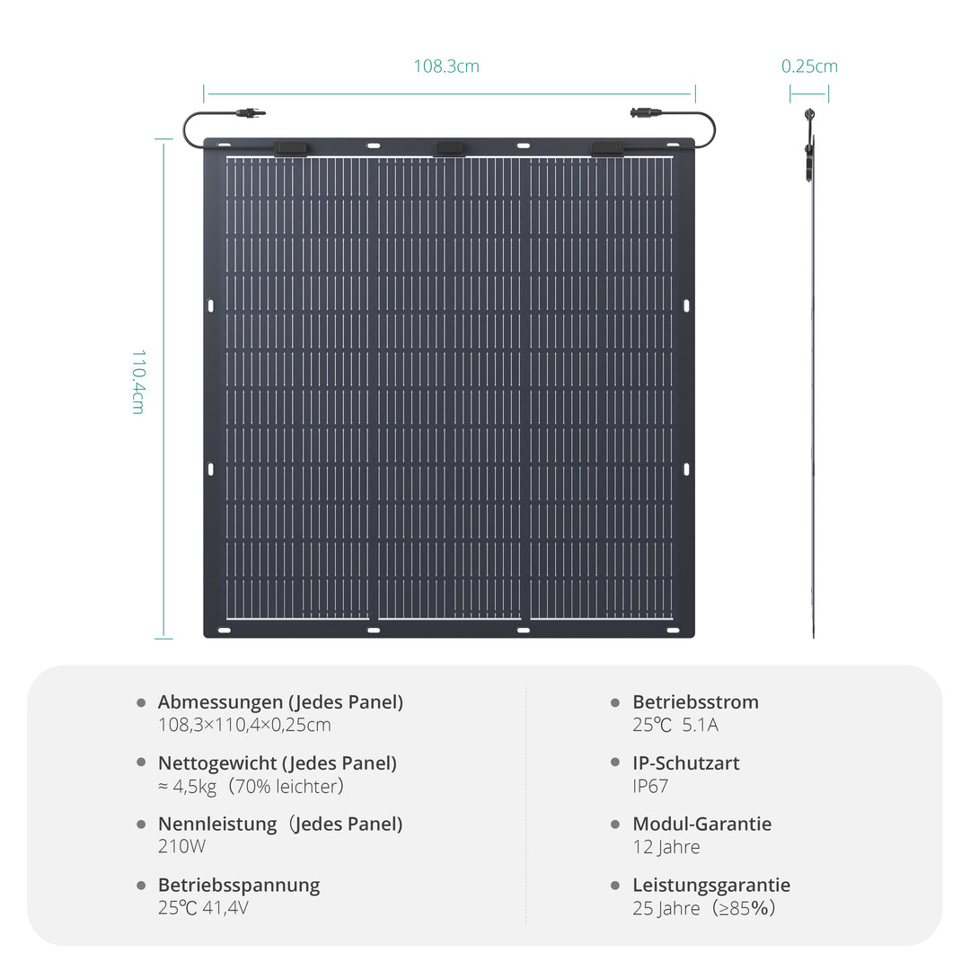 Zendure Balkonkraftwerk 840W Flexible Solarmodule